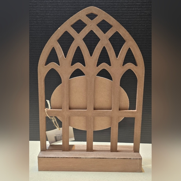 Elegant Gothic Cathedral Window "HOME" Decor Rustic Farmhouse Tabletop Wood Arch - Picture 3 of 7